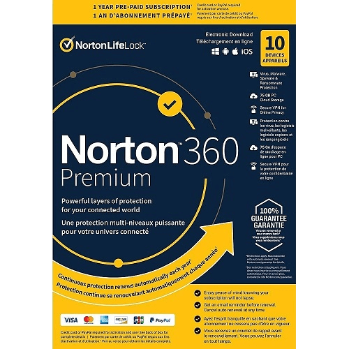 Norton 360 Premium – 1-Year / 10-Device