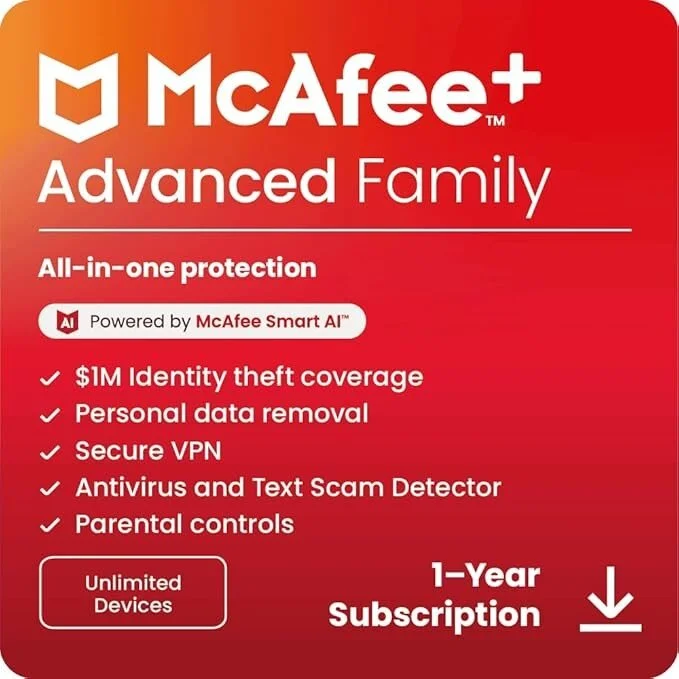 McAfee+ Advanced Family Unlimited Devices 2026